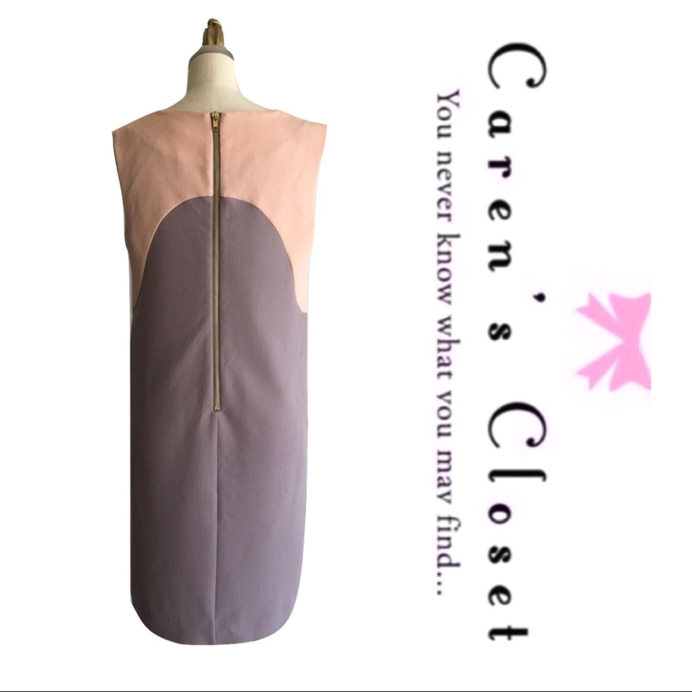 Bar lll Peach & Gray Sleeveless Shift Dress - Picture 3 of 5